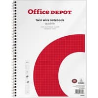 Office Depot Notebook DIN A4+ Kariert Spiralbindung Papier Weiß Perforiert 160 Seiten 5 Stück à 80 Blatt