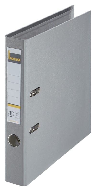 Bene No.1 Power Ordner Schmal A4 52 mm Grau 2 Ringe 291600 Kunststoff Hochformat
