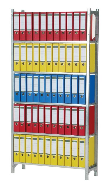 Manuflex Regalsystem 6 Fachböden Stahl 960 x 300 x 2.250 mm Silber