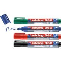 edding 360 Whiteboard Marker Mittel Rundspitze Farbig sortiert 4 Stück
