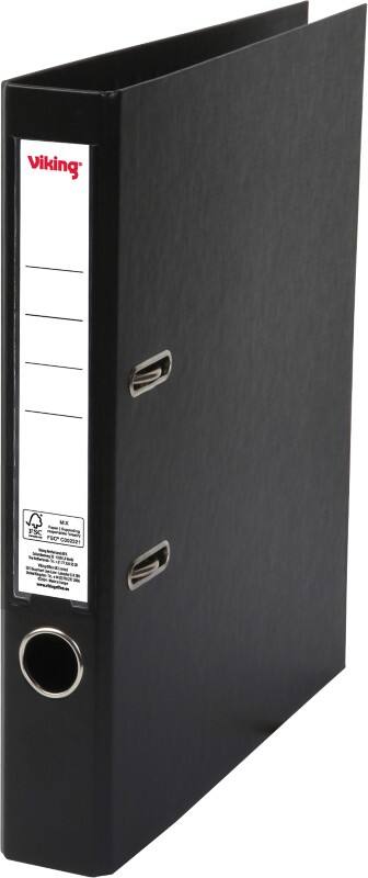 Viking Premium Ordner Schmal A4 50 mm Schwarz 2 Ringe Kunststoff Matt Hochformat