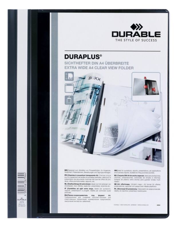 DURABLE DURAPLUS Schnellhefter 257901 A4+ PVC (Polyvinylchlorid) 24 (B) x 31,1 (H) cm Schwarz