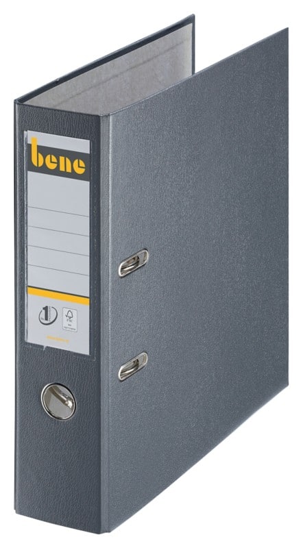 Bene No.1 Power Ordner Breit A4 80 mm Grau 2 Ringe 291400 Kunststoff Hochformat