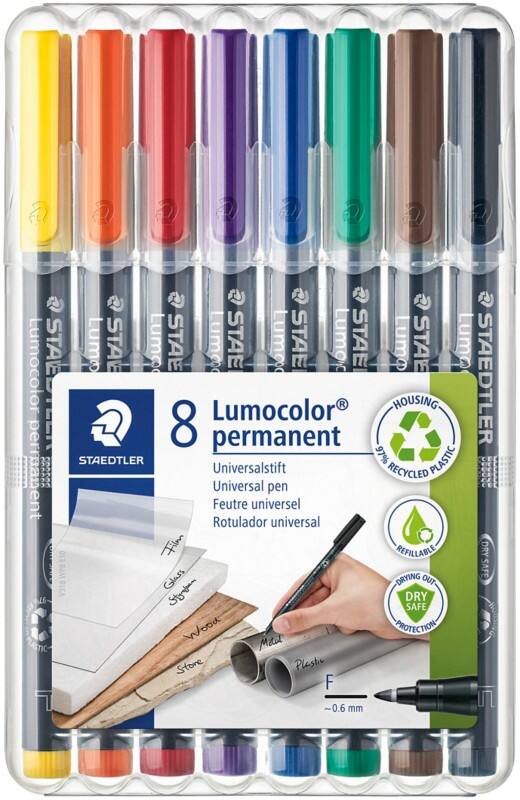 STAEDTLER Lumocolor Permanent Marker Fein Feinspitze Färbig sortiert 8 Stück