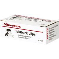 Office Depot Foldback-Klammern Kunststoff, Metall Schwarz 15 mm 12 Stück