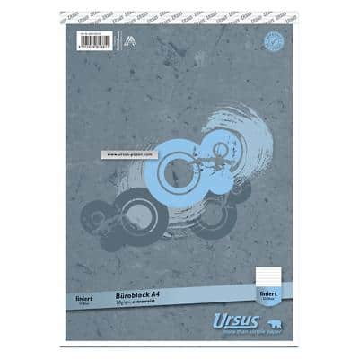 Ursus Style Notizblock DIN A4 Liniert Geheftet Papier Grau Perforiert 100 Seiten