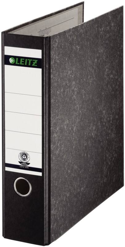 Leitz 180° Breit Ordner A4 80 mm Schwarz 2 Ringe 1070 Pappkarton Wolkenmarmor Hochformat Recycled