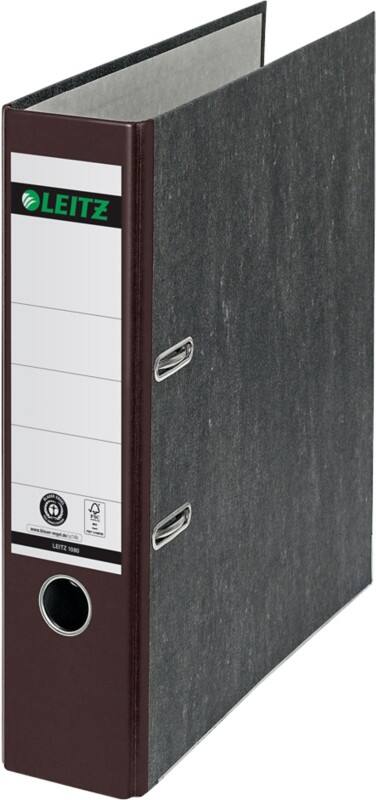Leitz 180° Breit Ordner A4 82 mm Braun 2 Ringe 1080 Pappkarton Wolkenmarmor Hochformat Recycled