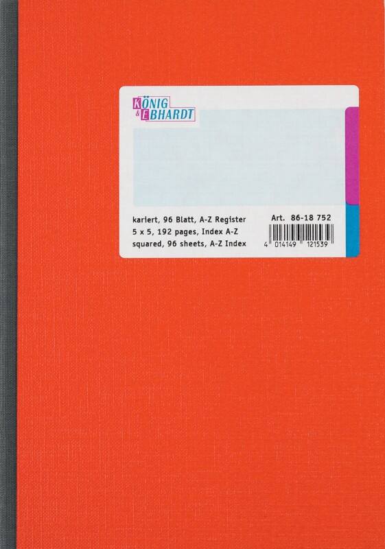König & Ebhardt Geschäftsbuch A5 Kariert 70 g/m² Rot 96 Blatt