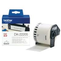 Brother DK-22205 Authentic Papier Endlosetiketten Selbstklebend Schwarzer Druck a30.5muf Weiß 62 mm x 30.5m