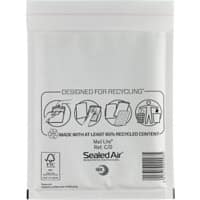 Mail Lite Luftpolster Versandtaschen 79 g/m² C/0 150 (B) x 120 (H) mm Ohne Fenster Peel and Seal Weiß 100 Stück