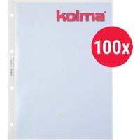 Kolma Prospekthüllen DIN A4 Matt Transparent 100 Mikron PP (Polypropylen) Öffnung Oben 4 Löcher 100 Stück