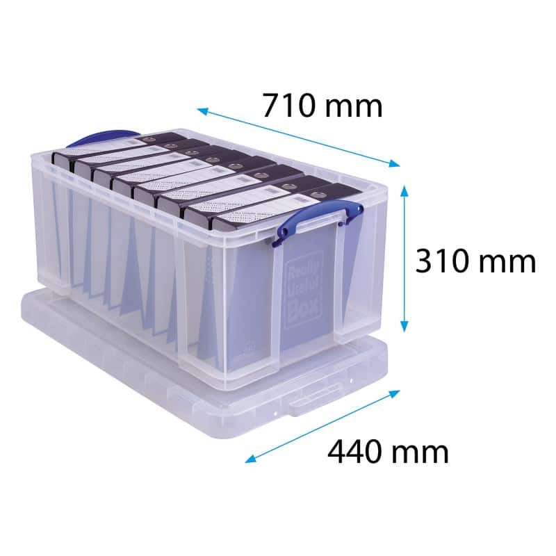 Really Useful Box Kunststoff Aufbewahrungsbox 64 L Transparent 44 x 71 x 31 cm