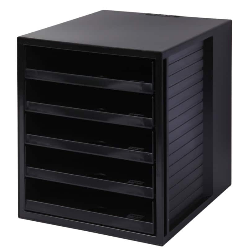 HAN Schubladenbox Kunststoff Schwarz 5 Schübe 27,5 x 33 x 32 cm A4