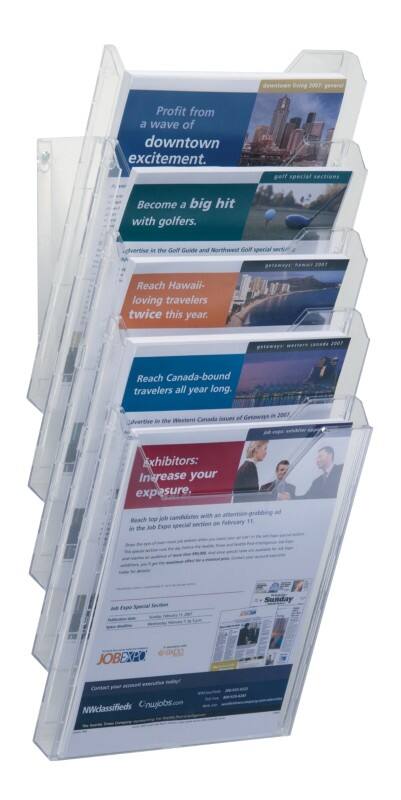 DURABLE Combiboxx A4 Wandprospekthalter Wandmontiert Transparent 858619 24,2 x 25,9 x 28,8 cm 5 Stück