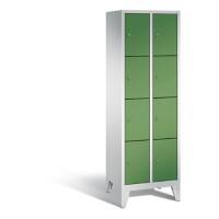 C+P Fächerschrank 8010 Lichtgrau, Grün 610 x 500 x 1.850 mm