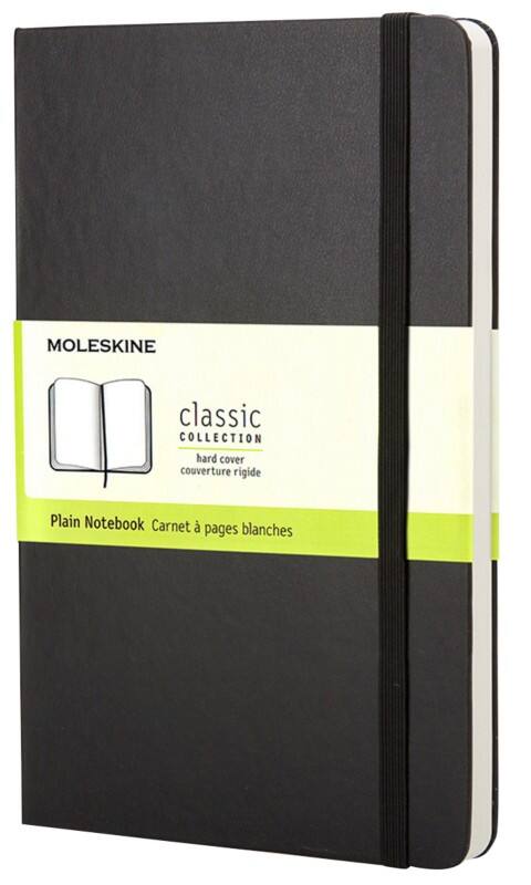 Moleskine Notizbuch A5 Blanko Geleimt Karton Hardback Schwarz Nicht perforiert 240 Seiten