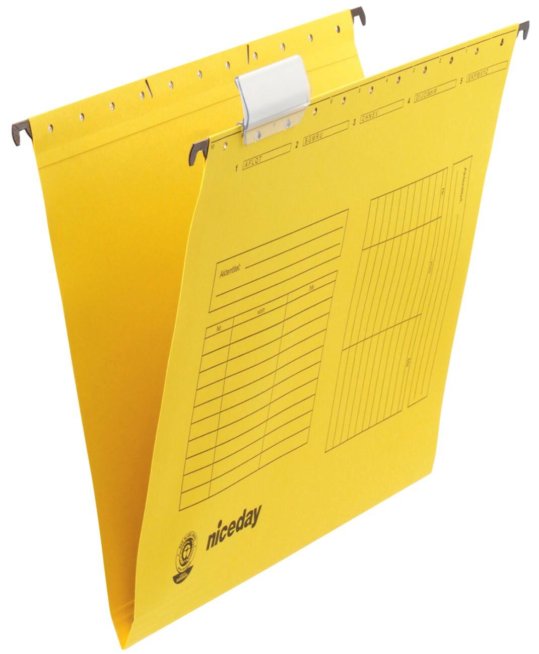 Niceday Hängemappenen DIN A4 Gelb Recycling-Kraftkarton 5 Stück