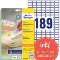 AVERY Zweckform Wiederablösbare Etiketten L4731REV-25 Weiß A4 25,4 x 10 mm 30 Blatt à 189 Etiketten