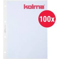 Kolma Lisse Medium Prospekthüllen DIN A4 Glänzend Transparent 60 Mikron PP (Polypropylen) Öffnung Oben 4 Löcher 100 Stück