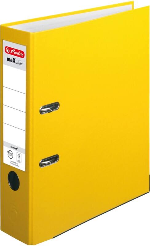 herlitz maX.file protect Ordner Breit A4 80 mm Gelb 2 Ringe 5481304 Kunststoff Texturiert Hochformat