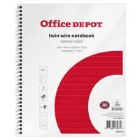 Office Depot A5+ Drahtgebunden Weiß Papierumschlag Notizbuch Schmal Liniert 5 Stück à 80 Blatt