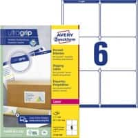 AVERY Zweckform Abziehhilfe QuickPEEL,ultragrip Versandetiketten L7166-100 Selbsthaftend A4 Weiß 99,1 x 93,1 mm 100 Blatt à 6 Etiketten