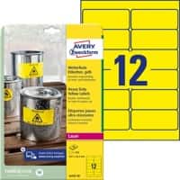 AVERY Zweckform Wetterfeste Etiketten L6107-20 Gelb A4 99,1 x 42,3 mm 20 Blatt à 12 Etiketten