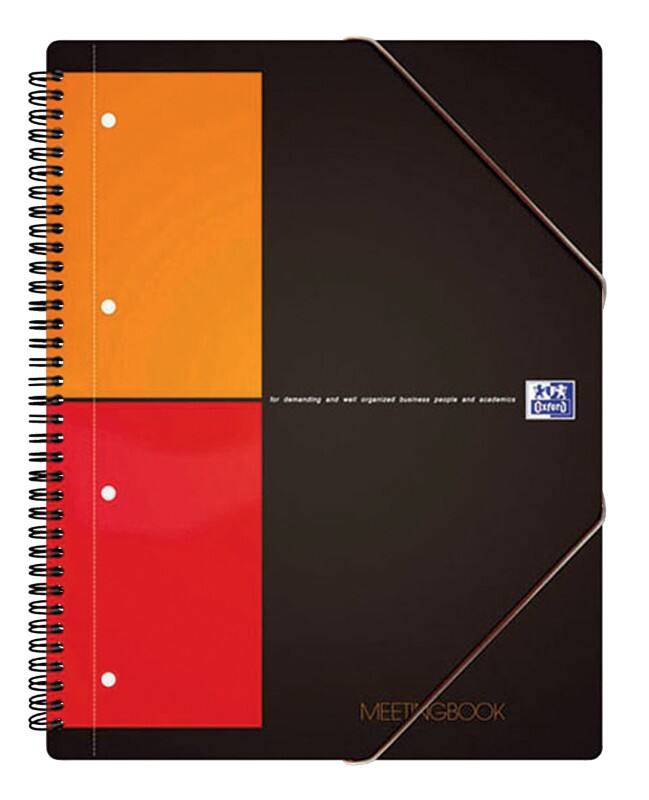 OXFORD International Besprechungsbuch DIN A4+ Kariert Spiralbindung PP (Polyproplylen) Hardback Färbig sortiert Perforiert 160 Seiten 80 Blatt