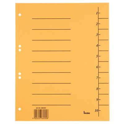 Bene Trend 1 bis 10 Trennblätter DIN A4 Gelb 10-teilig Pappkarton 6 Löcher 50 Stück
