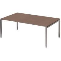 Bisley Konferenztisch Cito Walnuss, Silber 2.000 x 1.200 x 850 mm