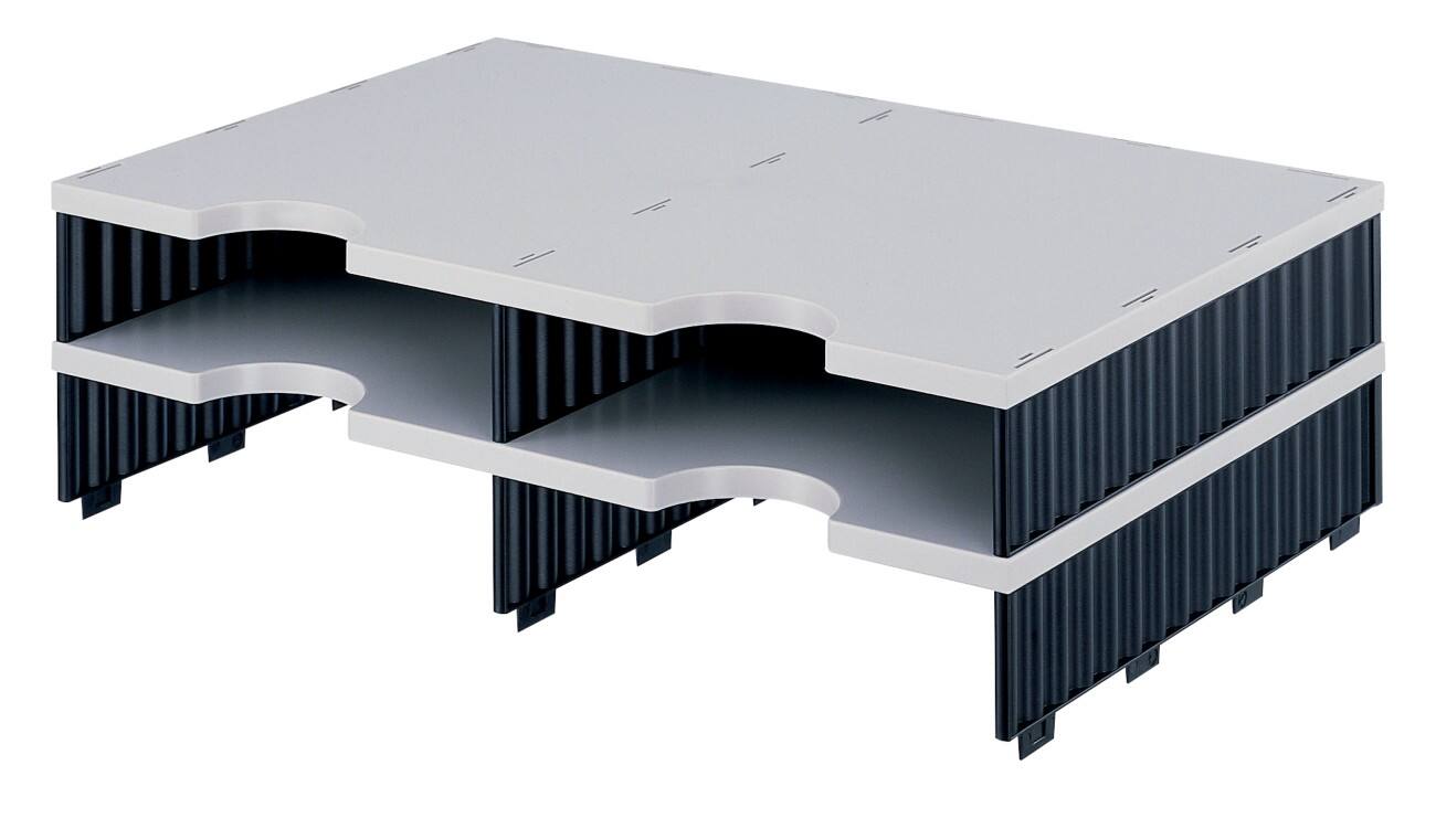 Styro Sortiersystem Erweiterungseinheit Styrodoc® DIN C4 Grau, Schwarz 48,5 x 33,1 x 14 cm