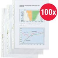 Hetzel Prospekthüllen DIN A4 Matt Transparent 35 Mikron PP (Polypropylen) Öffnung Oben 11 Löcher 224584 100 Stück