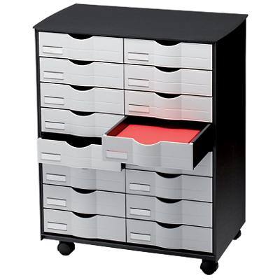 Paperflow Rollcontainer 60 mm Grau, Schwarz 58 x 34,3 x 71,5 cm