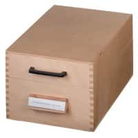 HAN Naturholzkarteikasten DIN A6 900 Karten Hellbraun 19,3 x 25 x 14,4 cm