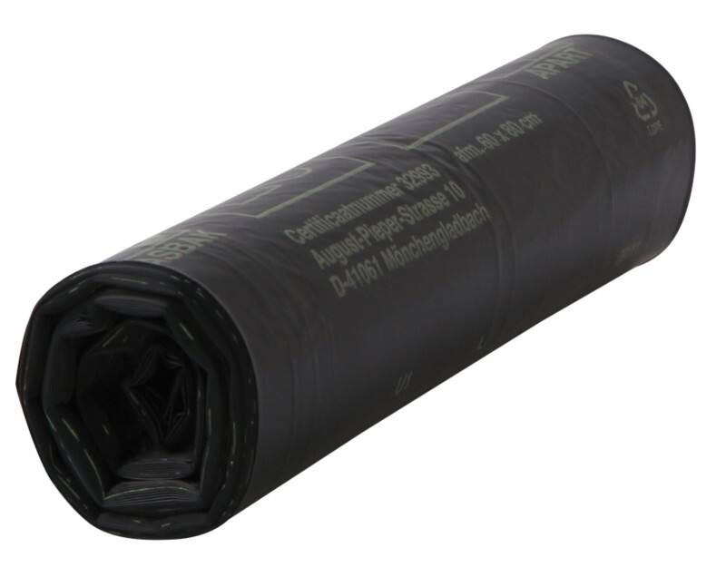 Komo Abfallsäcke 60 L  Fixierband Schwarz LDPE (Polyethylen niedriger Dichte) 55 Mikron 20 Stück
