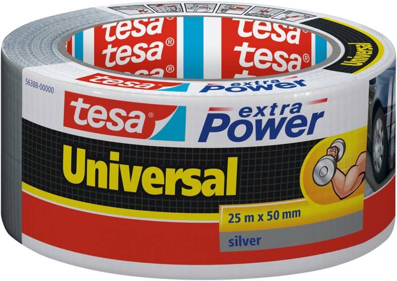 tesa Verpackungsklebeband extra Power Universal Silber 48 mm (B) x 25 m (L) PE (Polyethylen)