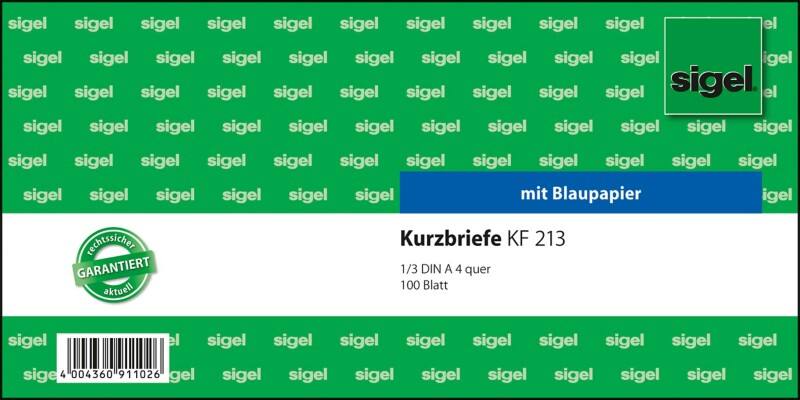 Sigel Kurzmitteilung KF213 1/3 DIN A4 100 Blatt