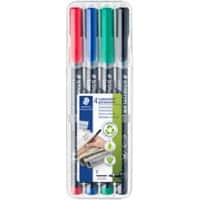 STAEDTLER Lumocolor 318 permanent Folienstifte Fein Rundspitze Färbig sortiert 4 Stück