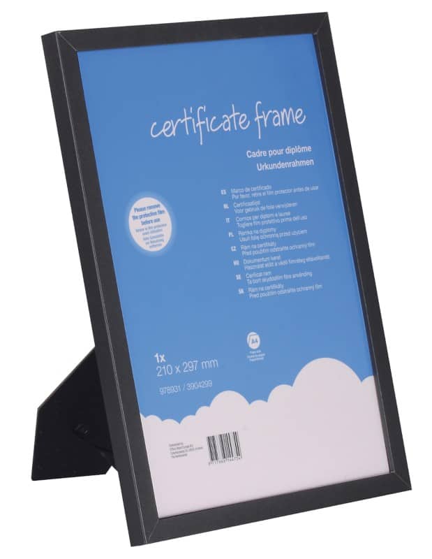 Viking Certificate Frame A4 Bilderrahmen Schwarz Holz 3904299 21 (B) x 29,7 (H) cm