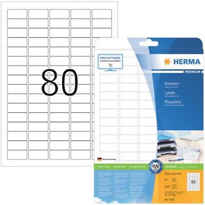HERMA Multifunktionsetiketten Premium 4336 Weiß A4 35,6 x 16,9 mm 25 Blatt à 80 Etiketten
