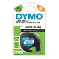 Dymo LT S0721610 / 91201 Authentic LetraTag Schriftband Selbstklebend Weiß 12 mm x 4m