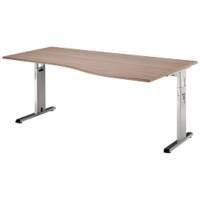 Hammerbacher Schreibtisch Matrix Nussbaum 1.800 x 1.000 x 850 x 650 - 850 mm