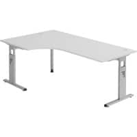 Hammerbacher Schreibtisch Matrix Lichtgrau 2.000 x 1.200 x 850 x 68 - 85 mm
