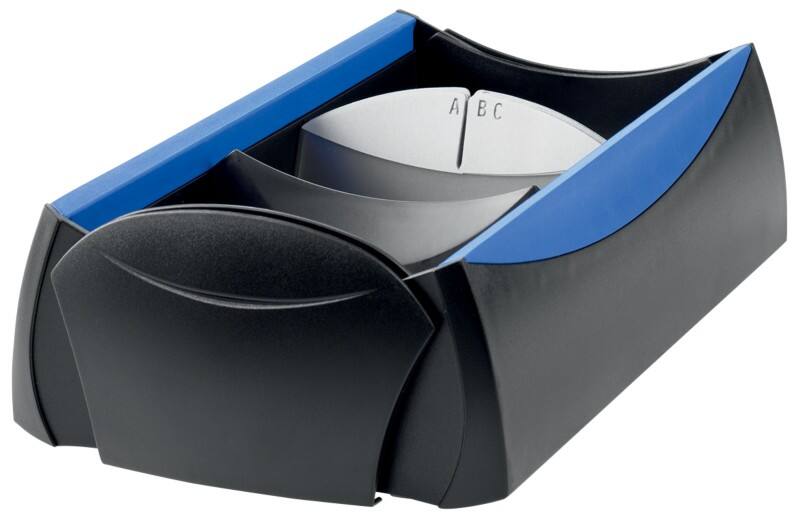 HAN Visitenkartenbox Delta VIP 500 Karten Schwarz, Blau 12 x 25,5 x 8 cm