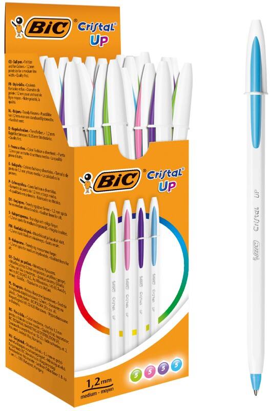 BIC Cristal Up Kugelschreiber Färbig sortiert Mittel 0,35 mm 20 Stück
