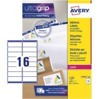 Avery Zweckform L7162-100 Adressetiketten selbstklebend 99,1 x 33,9mm Weiß 100 Blatt mit 16 Etiketten