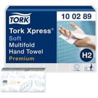 Tork Xpress Multifold Papierhandtücher 100289 - H2 Premium Falthandtücher für Handtuchspender - extra weich und saugfähig, 2-lagig, weiß - 21 x 150 Tücher