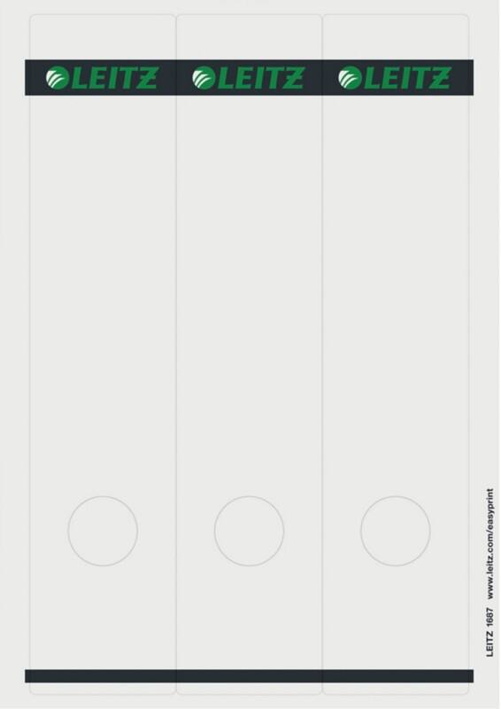 Leitz Rückenschilder 16870085 haftend A4 Grau 6,15 x 28,5 cm 25 Blatt à 3 Etiketten