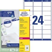 AVERY Zweckform Abziehhilfe QuickPEEL,ultragrip Adressetiketten L7159-100 Selbsthaftend A4 Weiß 63,5 x 33,9 mm 100 Blatt à 24 Etiketten